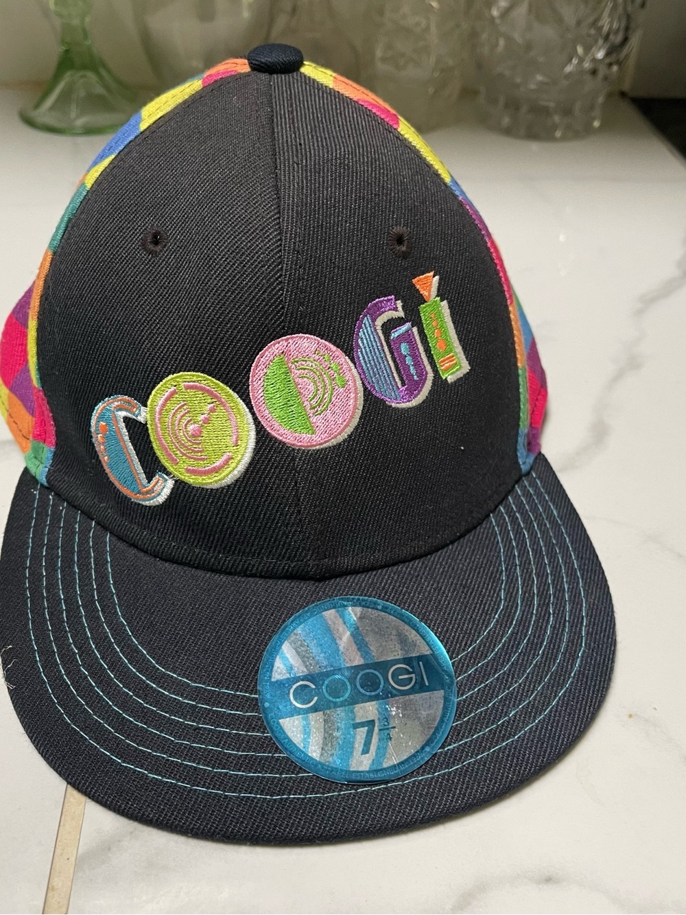 COOGI Black Snapback Hat with Multicolor Embroidered Logo